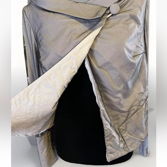 Made In Italy Jacket J.Au.G. Crop M Black Tulle Over White Cotton Retro 50s Look - Picture 8 of 12